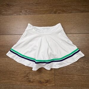 Classic Prep Girls Pull-On Tennis Skort, White, Stripe, Athletic, 8, Preppy Golf